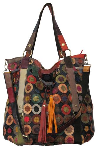 amerileather Multi-Colored Lloyd Leather Tote (#1730-9)