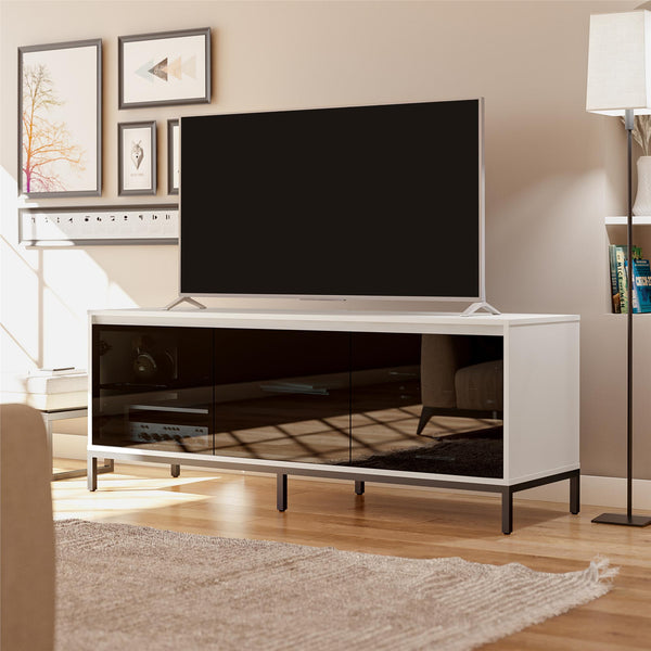 Ameriwood Home Alphason Studio 68" Media Console With Steel Post Base For TVs Up To 77"