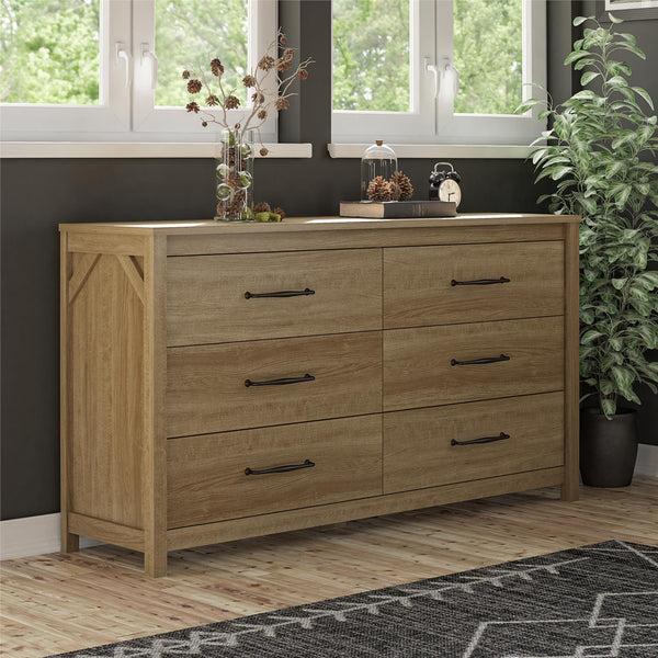 Ameriwood Home Ameriwood Home Augusta 6-Drawer Wide Dresser With Easy SwitchLock™ Assembly