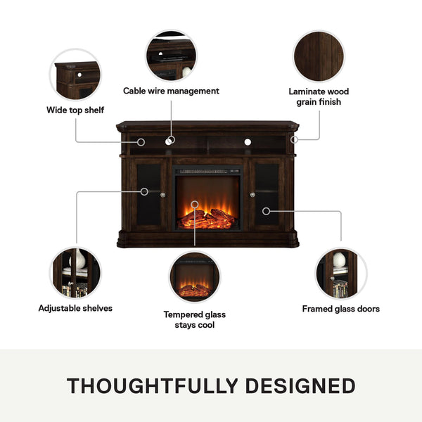 Ameriwood Home Ameriwood Home Brooklyn Electric Fireplace TV Console For TVs Up To 50"