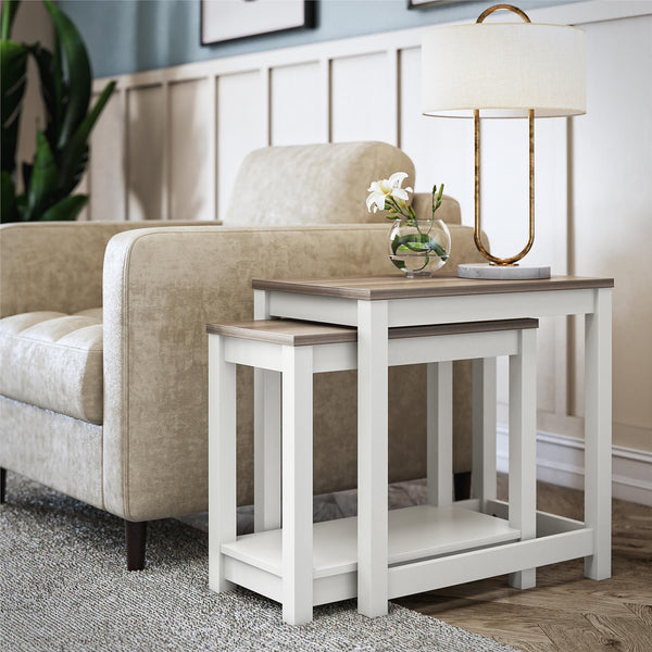 Ameriwood Home Ameriwood Home Chapel Hill Rustic Farmhouse Nesting Table 2-Piece Set