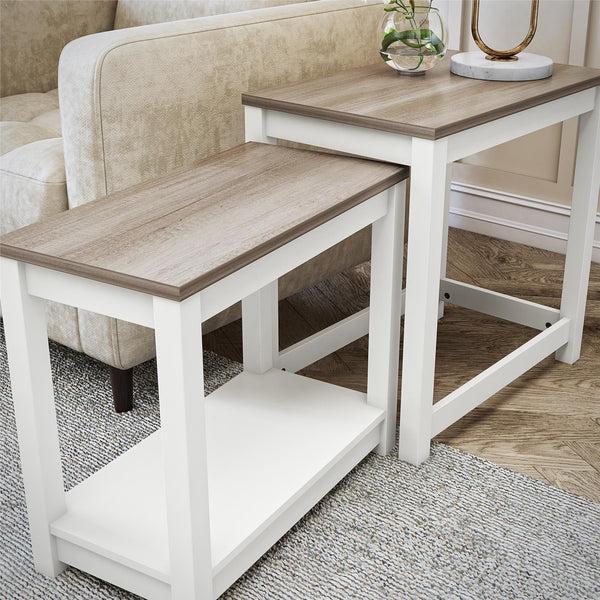 Ameriwood Home Ameriwood Home Chapel Hill Rustic Farmhouse Nesting Table 2-Piece Set