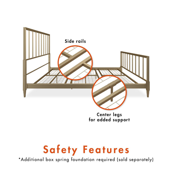 Ameriwood Home CosmoLiving Blair Brass Metal Bed