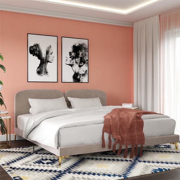 Ameriwood Home CosmoLiving Coco Upholstered Bed