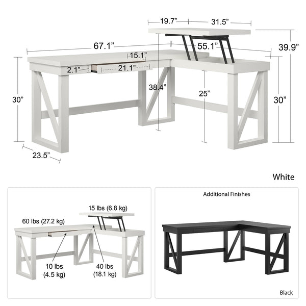 Ameriwood Home Ameriwood Home Crestwood Lift Top L Desk