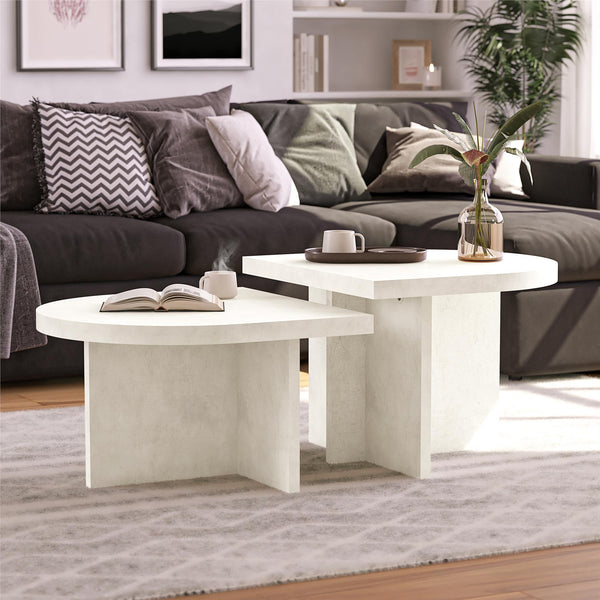 Ameriwood Home Ameriwood Home Daytona 2-Piece Modern Coffee Table With Rounded Edges