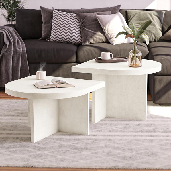 Ameriwood Home Ameriwood Home Daytona 2-Piece Modern Coffee Table With Rounded Edges