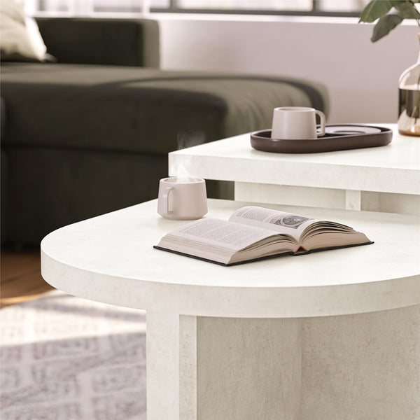 Ameriwood Home Ameriwood Home Daytona 2-Piece Modern Coffee Table With Rounded Edges