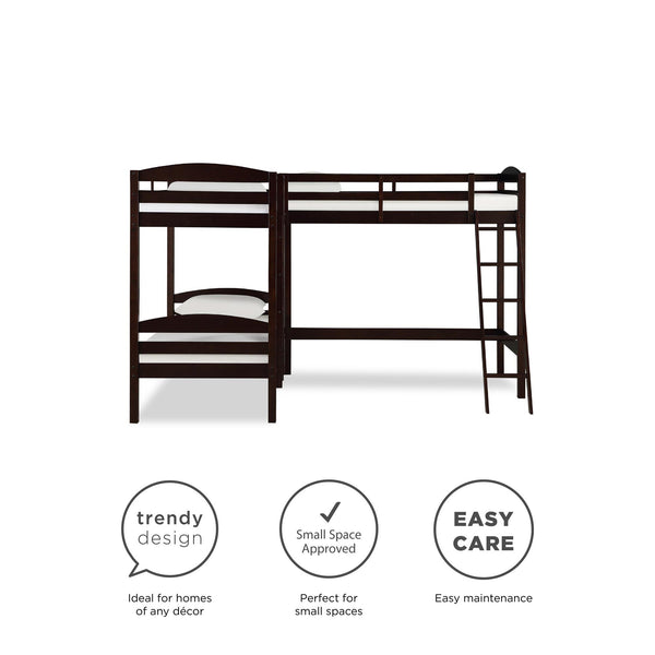 Ameriwood Home DHP Clearwater Wood Triple Bunk Bed
