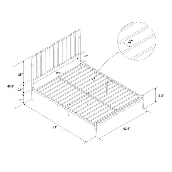 Ameriwood Home DHP Giulia Modern Metal Bed Frame