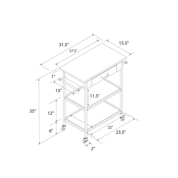 Ameriwood Home DHP Kane Kitchen Cart
