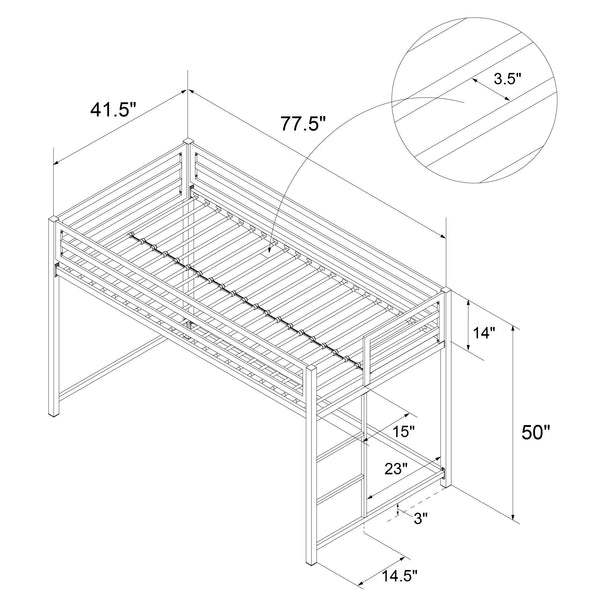 Ameriwood Home DHP Miles Kids' Low Loft Bed