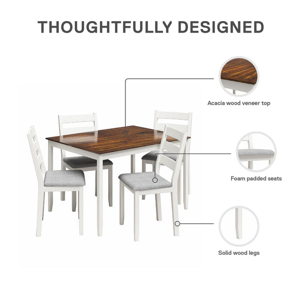 Ameriwood Home DHP Reila 5-Piece Wood Dining Set