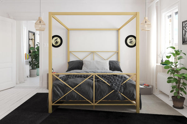 Ameriwood Home DHP Rosedale Metal Canopy Bed