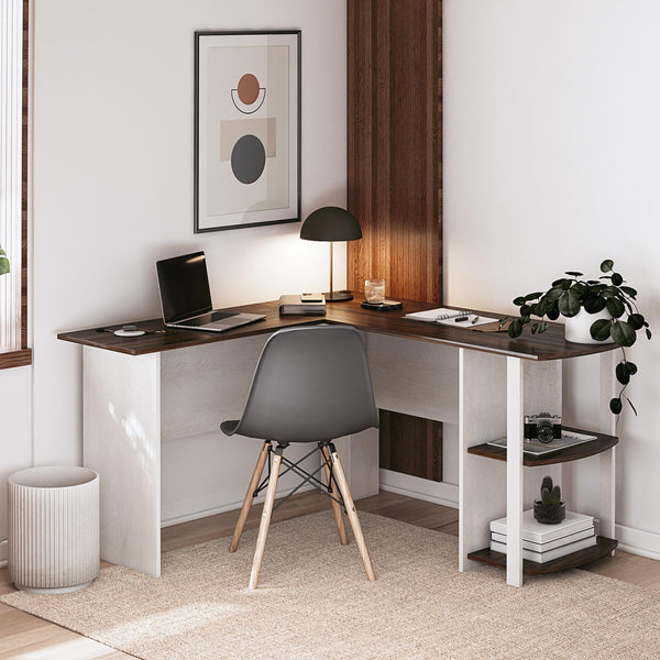 Ameriwood Home Ameriwood Home Dominic L-Desk With Side Storage Bookshelves