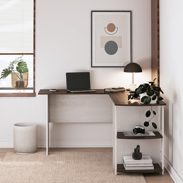 Ameriwood Home Ameriwood Home Dominic L-Desk With Side Storage Bookshelves