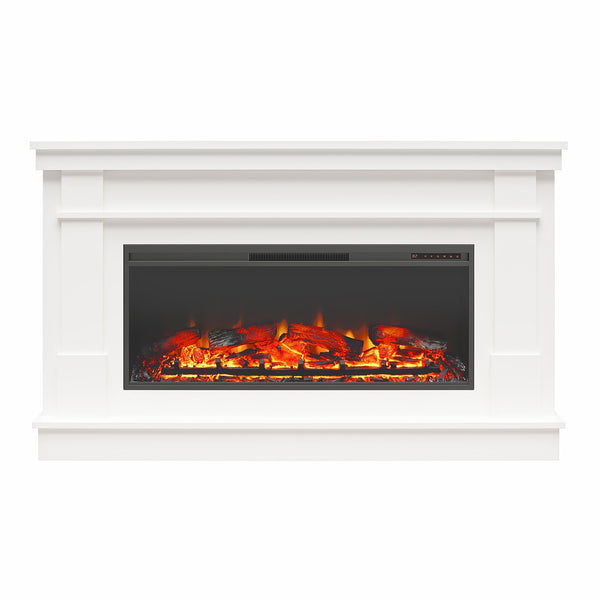 ameriwood home Ameriwood Home Elmcroft Wide Painted Mantel with Linear Electric Fireplace