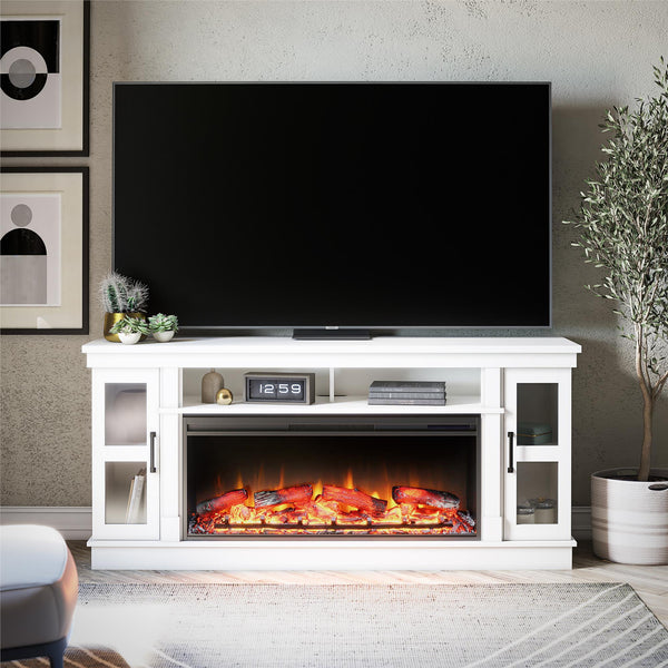 Ameriwood Home Ameriwood Home Elmcroft Wide TV Console With Electric Fireplace Insert For 75" TVs