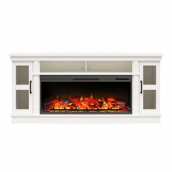 ameriwood home Ameriwood Home Elmcroft Wide TV Console with Electric Fireplace Insert for 75" TVs