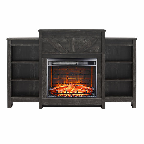 ameriwood home Ameriwood Home Farmington Electric Fireplace with Mantel & Side Bookcases