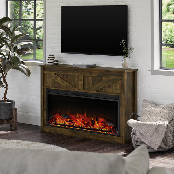 Ameriwood Home Ameriwood Home Farmington Wide Modern Farmhouse Mantel With Electric Fireplace