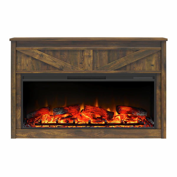 ameriwood home Ameriwood Home Farmington Wide Modern Farmhouse Mantel with Electric Fireplace