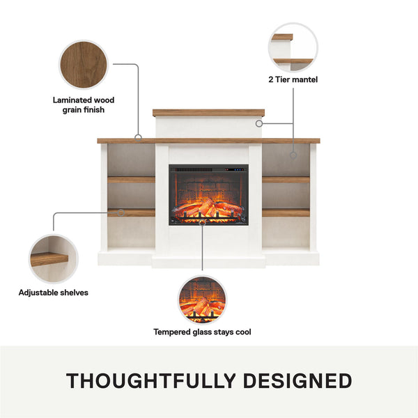 Ameriwood Home Ameriwood Home Gateswood Electric Fireplace With Mantel And Bookcase