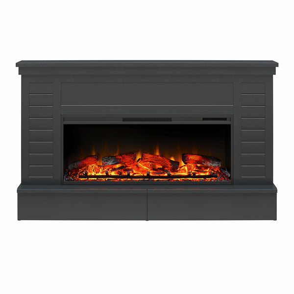 ameriwood home Ameriwood Home Hathaway Wide Shiplap Mantel with Linear Electric Fireplace and Storage Drawers