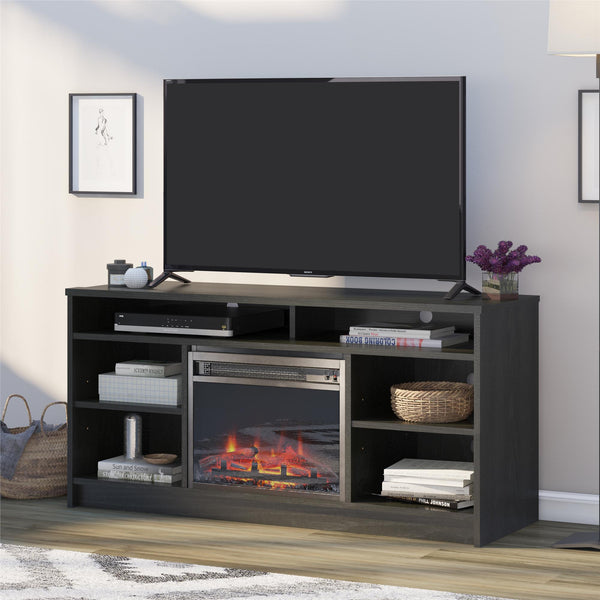 Ameriwood Home Ameriwood Home Hendrix TV Stand For TVs Up To 55" With Electric Fireplace Insert And 6 Shelves