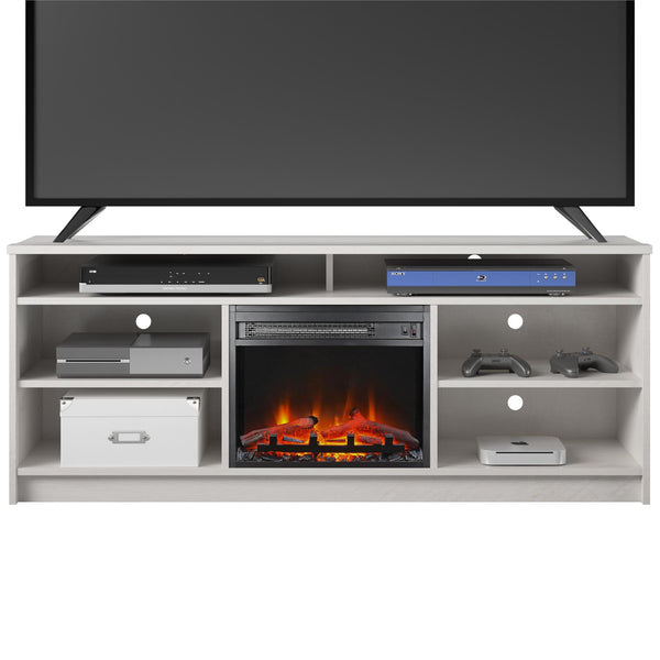 ameriwood home Ameriwood Home Hendrix TV Stand for TVs up to 65" with Electric Fireplace Insert and 6 Shelves