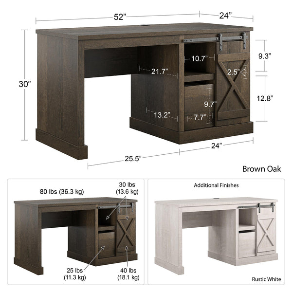 Ameriwood Home Ameriwood Home Knox County Single Pedestal Computer Desk