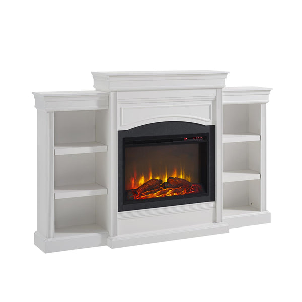 ameriwood home Ameriwood Home Lamont Electric Fireplace with Mantel and Side Bookcases