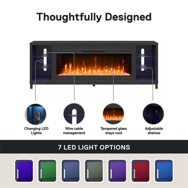 Ameriwood Home Ameriwood Home Lumina Modern Fireplace Media Console For TVs Up To 70"