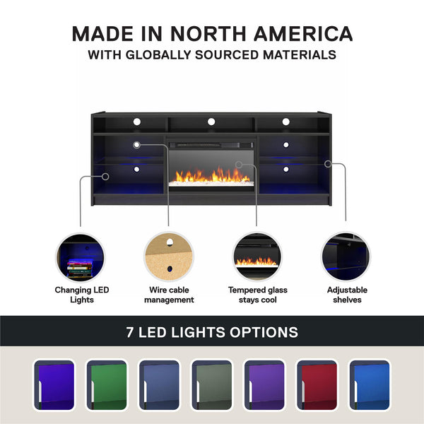 Ameriwood Home Ameriwood Home Luna Electric Fireplace TV Stand For TVs Up To 65"