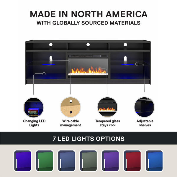 Ameriwood Home Ameriwood Home Luna Fireplace TV Stand For TVs Up To 75"