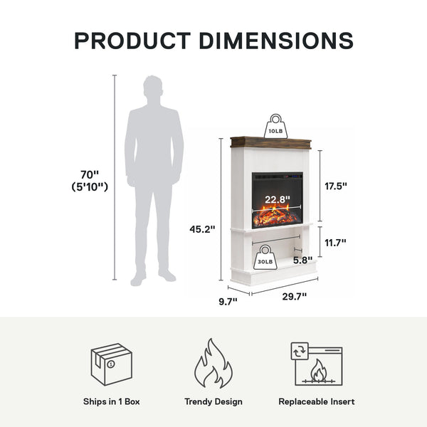 Ameriwood Home Ameriwood Home Mateo Electric Fireplace With Mantel And Open Shelf