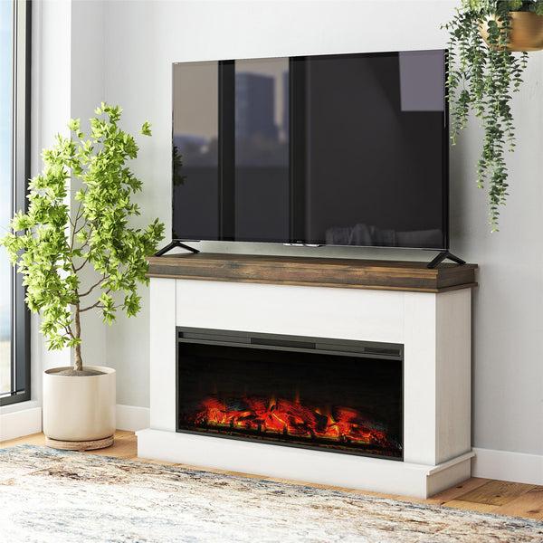 Ameriwood Home Ameriwood Home Mateo Wide Mantel With Linear Electric Fireplace And Remote For TVs Up To 65"