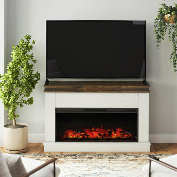 Ameriwood Home Ameriwood Home Mateo Wide Mantel With Linear Electric Fireplace And Remote For TVs Up To 65"