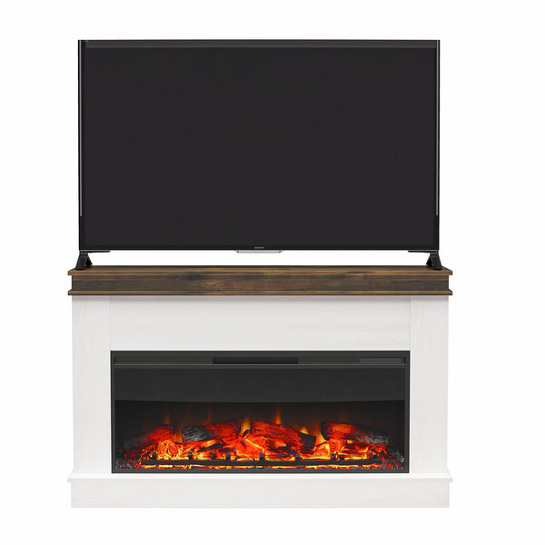 Ameriwood Home Ameriwood Home Mateo Wide Mantel With Linear Electric Fireplace And Remote For TVs Up To 65"