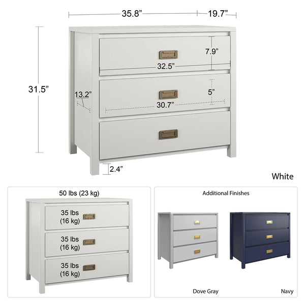 Ameriwood Home Max & Finn Haven 3-Drawer Dresser