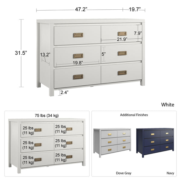 Ameriwood Home Max & Finn Haven 6-Drawer Dresser