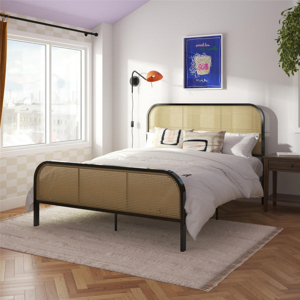 Ameriwood Home Mr. Kate Roxanne Metal And Cane Bed