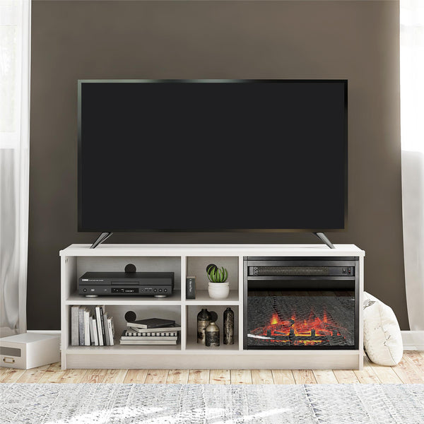 Ameriwood Home Ameriwood Home Noble Asymmetrical 55" TV Stand With Electric Fireplace Insert And 4 Shelves