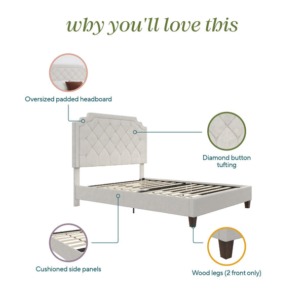 Ameriwood Home Novogratz Eloise Upholstered Bed