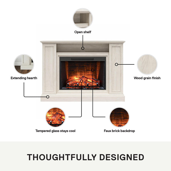 Ameriwood Home Ameriwood Home Pendleton Multi-Colored Electric Fireplace Mantel TV Stand With Storage For TVs Up To 65"