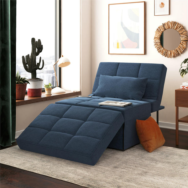 Ameriwood Home RealRooms 4-in-1 Sofa Blue Linen