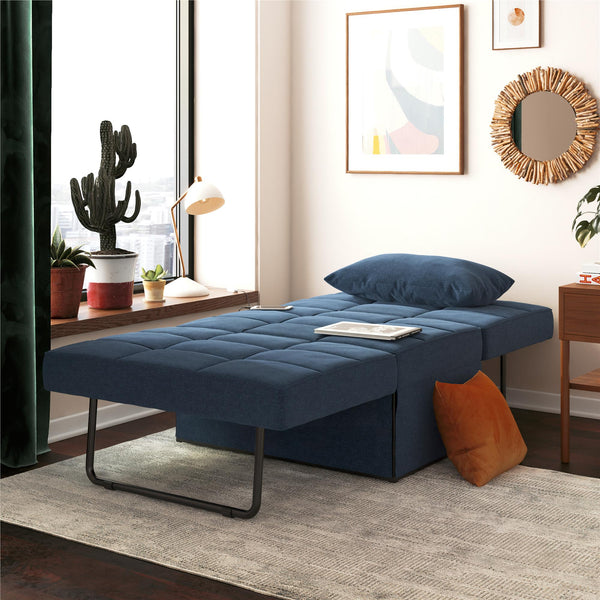 Ameriwood Home RealRooms 4-in-1 Sofa Blue Linen
