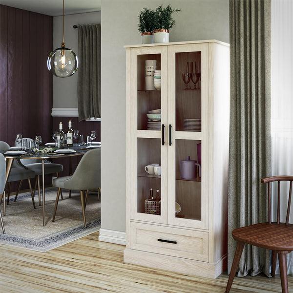Ameriwood Home Ameriwood Home Sherman Curio Cabinet With Glass Doors And Storage Drawer