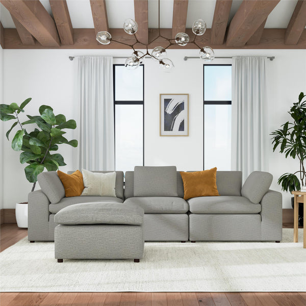 Ameriwood Home Cortney's Collection York 3 Seat Sofa And Ottoman Set