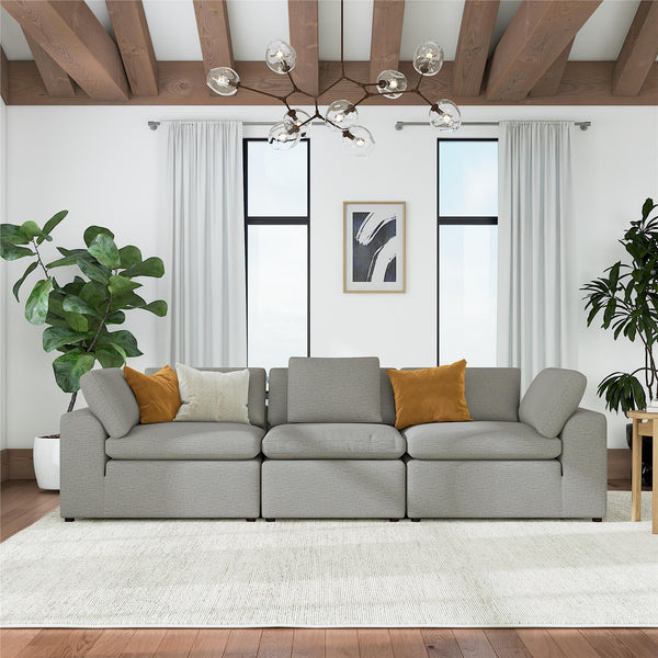 Ameriwood Home Cortney's Collection York 3 Seat Sofa Bundle